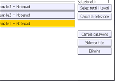 Illustrazione della schermata sul pannello di controllo