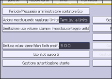 Illustrazione della schermata sul pannello di controllo