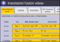 Illustrazione della schermata sul pannello di controllo