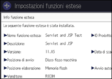 Illustrazione della schermata sul pannello di controllo