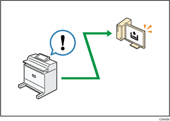 Abbildung der Überwachung und Einstellung des Geräts unter Verwendung eines Computers