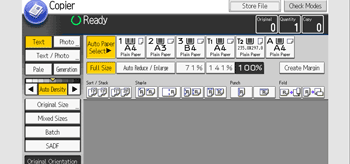 Operation panel screen illustration