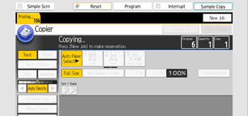 Operation panel screen illustration