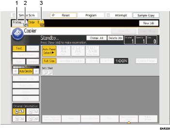 Operation panel screen illustration numbered callout illustration