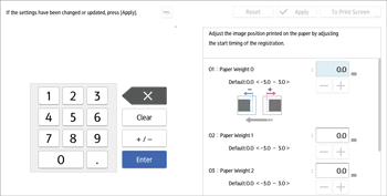 Operation panel screen illustration