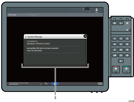 Control panel illustration numbered callout illustration