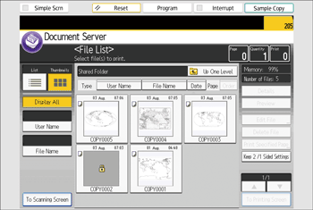 Operation panel screen illustration