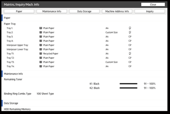 Operation panel screen illustration