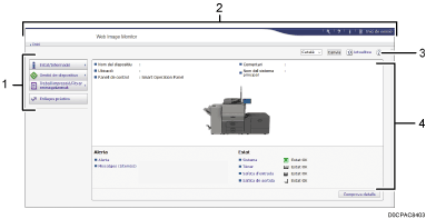 Il·lustració de la pantalla del navegador web (il·lustració de referència enumerada)
