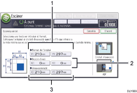 Il·lustració explicativa i numerada de la pantalla del panell d'operacions.