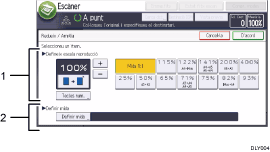 Il·lustració explicativa i numerada de la pantalla del panell d'operacions.
