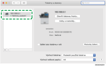 Ilustrace obrazovky ovladače