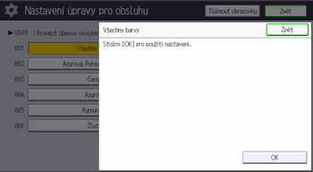 Ilustrace ovládacího panelu