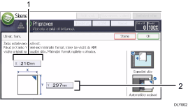 Číslovaná ilustrace ovládacího panelu zařízení