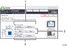 Číslovaná ilustrace ovládacího panelu zařízení
