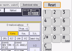 Ilustrace ovládacího panelu