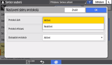 Ilustrace ovládacího panelu