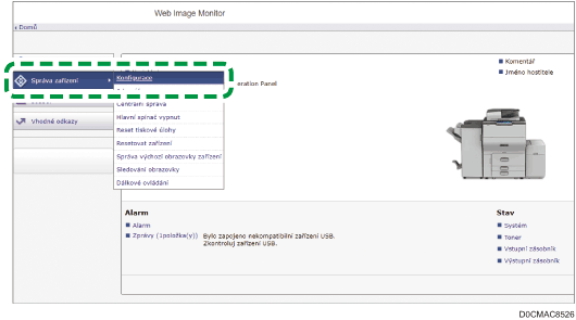 Ilustrace obrazovky webového prohlížeče