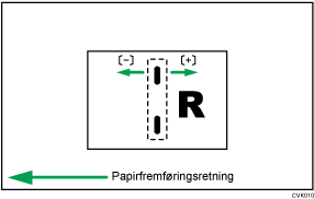 Illustration af Justér hæfteposition til brochure