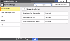 Operation panel screen illustration