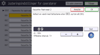 Operation panel screen illustration