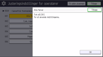 Operation panel screen illustration