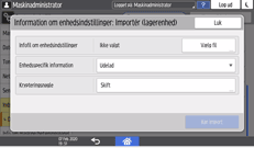 Operation panel screen illustration