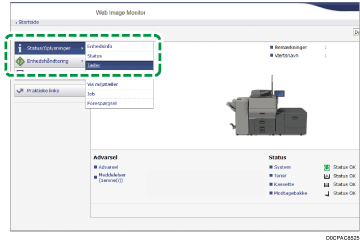 Illustration af skærmbillede i webbrowser