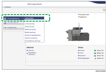 Illustration af skærmbillede i webbrowser