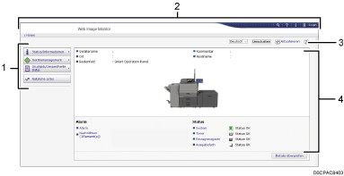 Nummerierte Abbildung der Webbrowser-Anzeige
