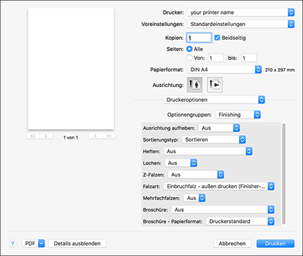 Abbildung Treiberbildschirm