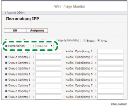Εικόνα οθόνης πίνακα χειρισμού