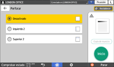 Ilustración de la pantalla del panel de mandos