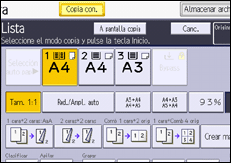 Ilustración de la pantalla del panel de mandos