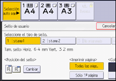 Ilustración de la pantalla del panel de mandos