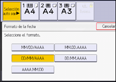 Ilustración de la pantalla del panel de mandos