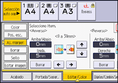 Ilustración de la pantalla del panel de mandos