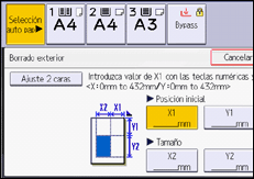 Ilustración de la pantalla del panel de mandos