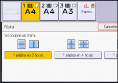 Ilustración de la pantalla del panel de mandos