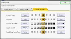 Ilustración de la pantalla del panel de mandos