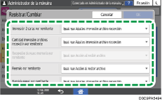 Ilustración de la pantalla del panel de mandos