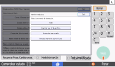 Ilustración de la pantalla del panel de mandos