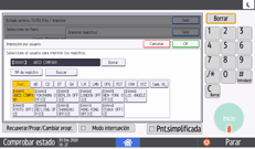 Ilustración de la pantalla del panel de mandos