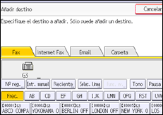 Ilustración de la pantalla del panel de mandos