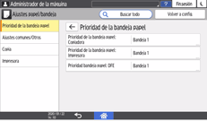 Ilustración de la pantalla del panel de mandos
