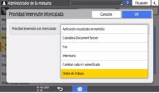 Ilustración de la pantalla del panel de mandos