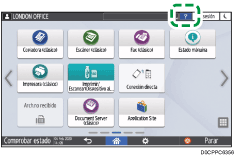 Ilustración de la pantalla del panel de mandos