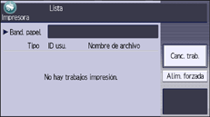Ilustración con llamadas numeradas de la pantalla del panel de mandos