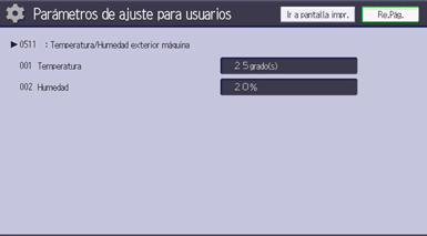Ilustración de la pantalla del panel de mandos