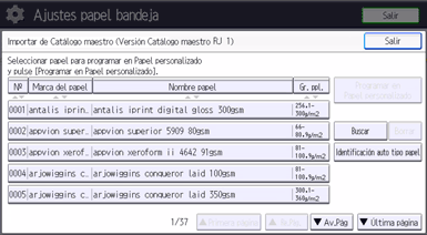Ilustración de la pantalla del panel de mandos